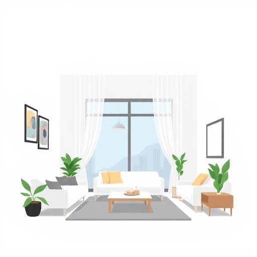 Residential interior design icon, featuring a stylized house